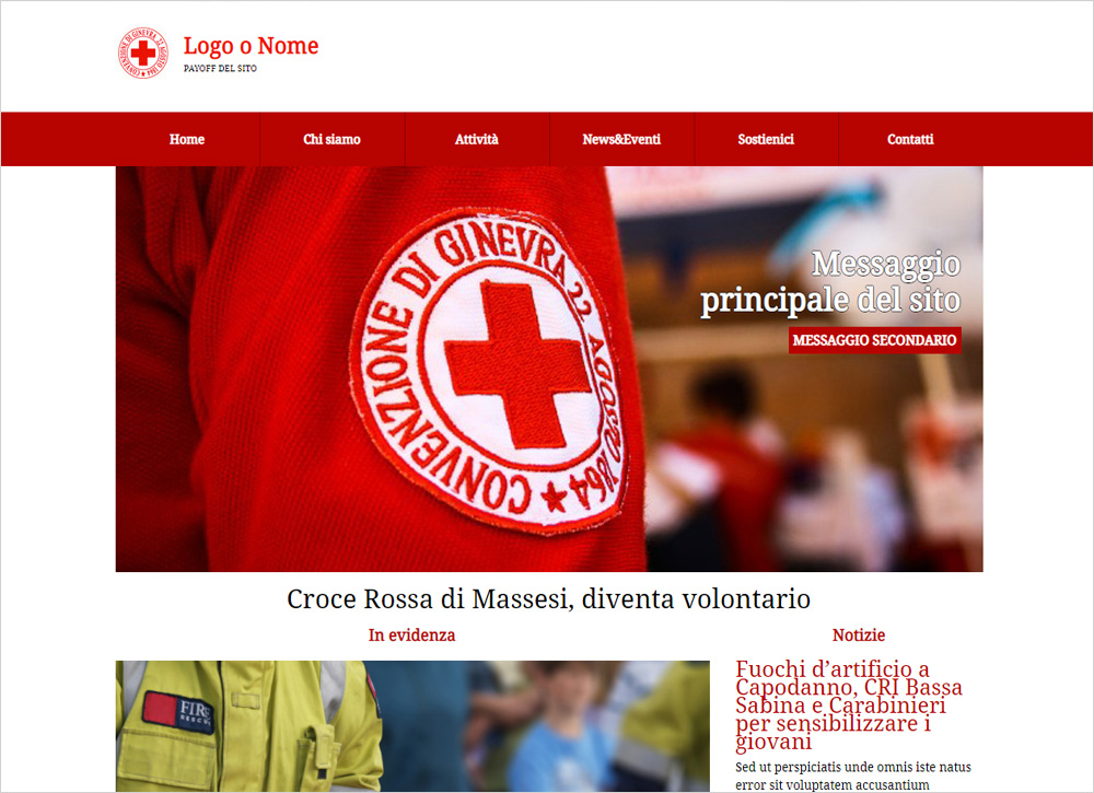 crea sito web per croce rossa