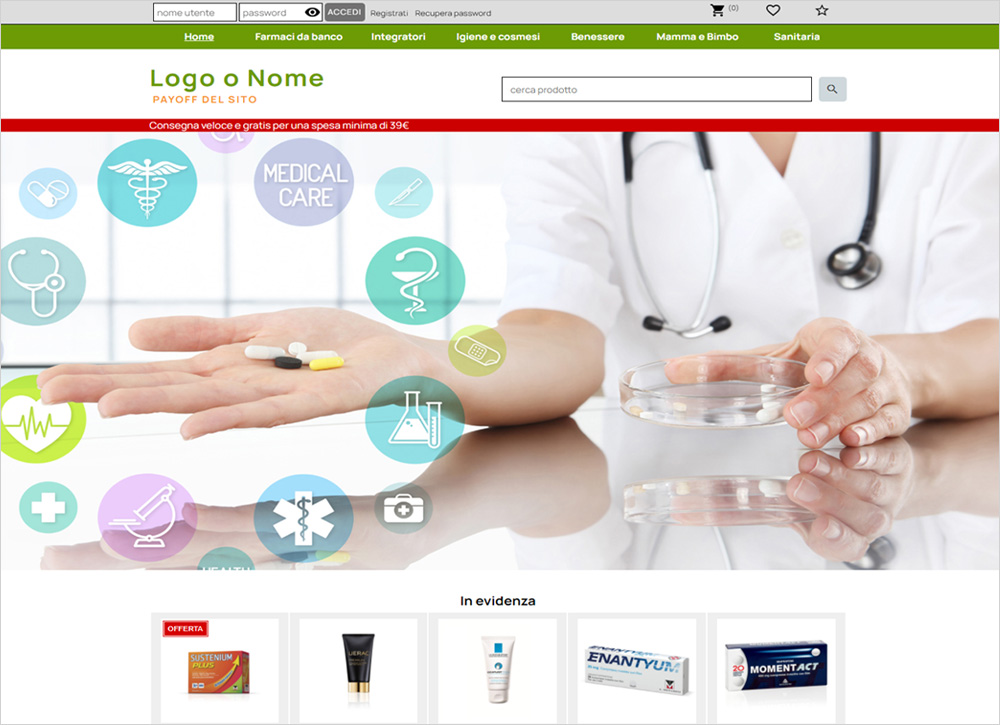 crea sito web per farmacia