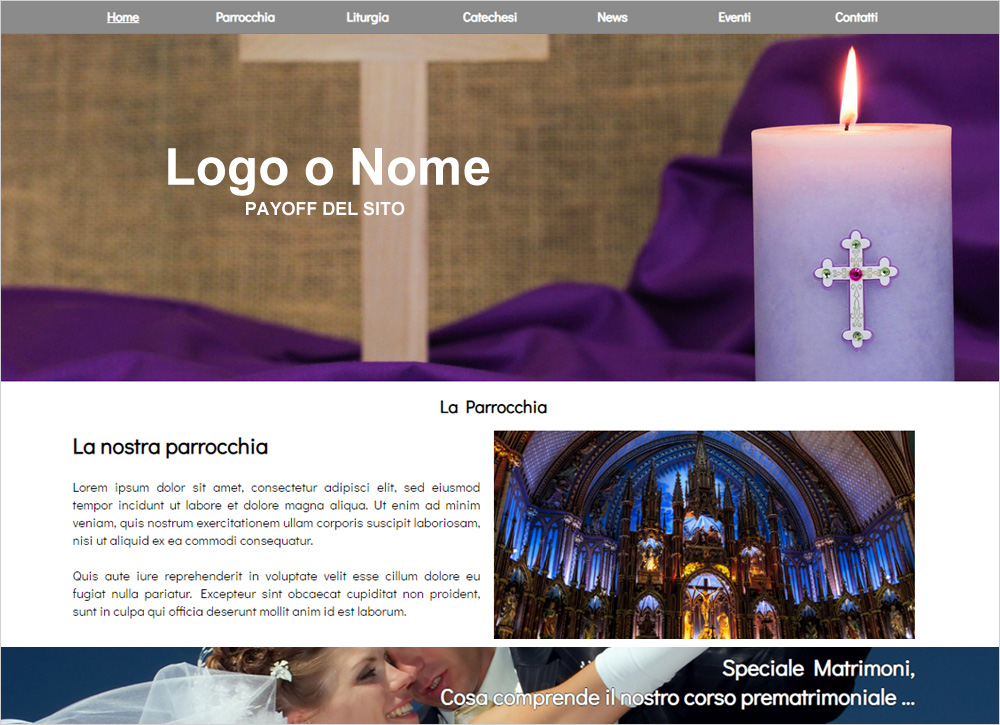 crea sito web per parrocchia
