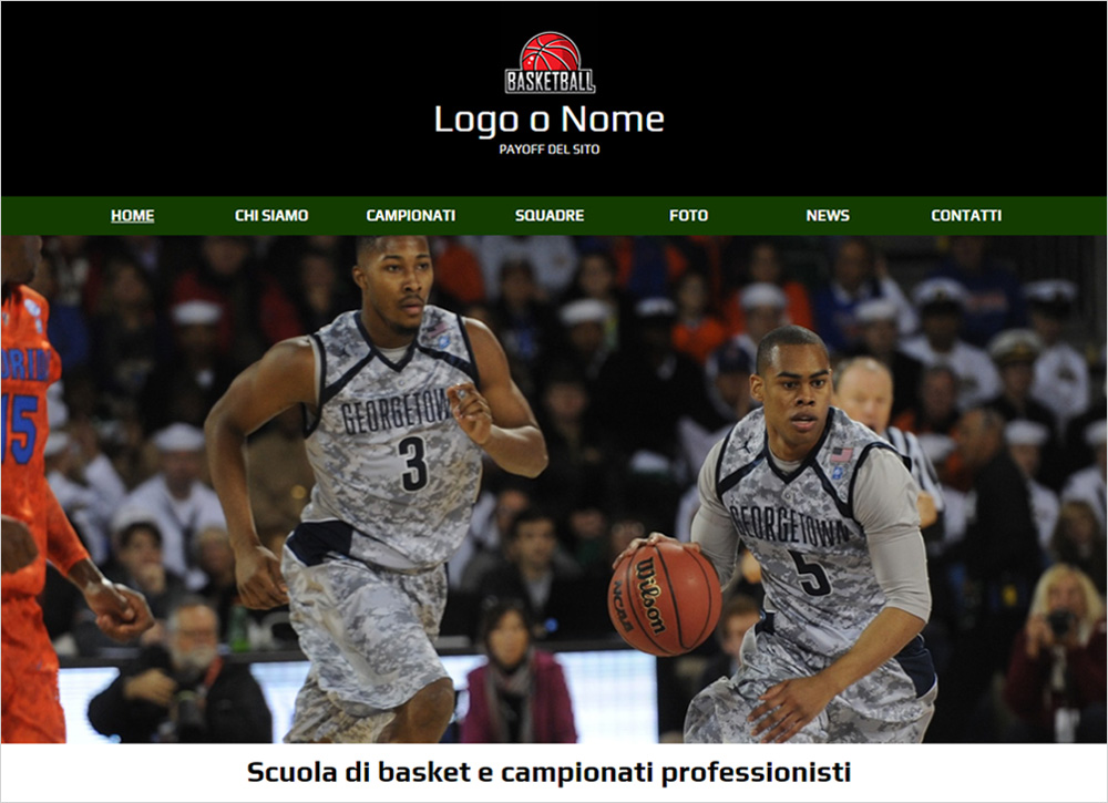 crea sito web per squadra di basket