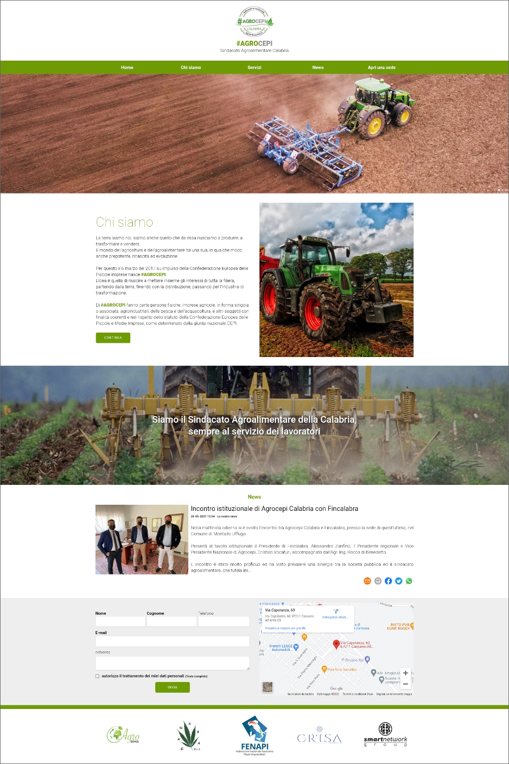 Esempio di realizzazione sito web per Azienda Agricola