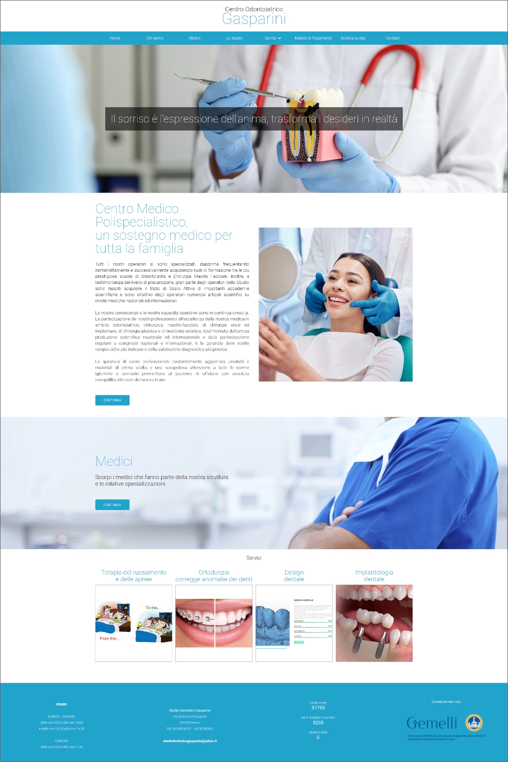 Esempio di realizzazione sito web per Studio dentistico