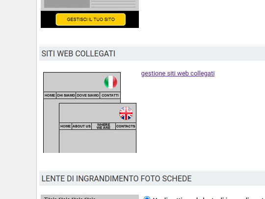 Gestione dei siti collegati