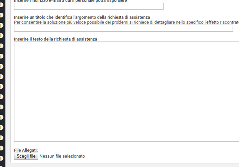 inserimento allegati nelle richieste di assistenza