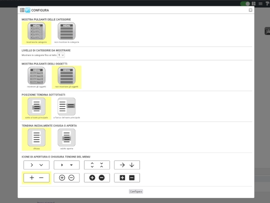 Migliorata la gestione della configurazione dei moduli Prodotti, Eventi, Servizi e Corsi