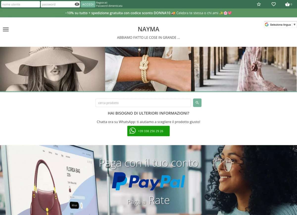 sito web www.nayma.it