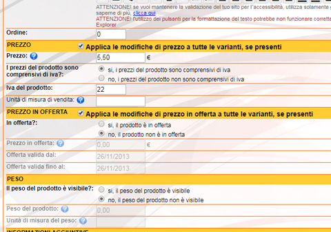 nuova funzione per modificare velocemente prezzi dei prodotti varianti 1