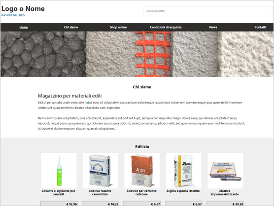 Nuovo modello sito internet per Magazzino Materiali Edili