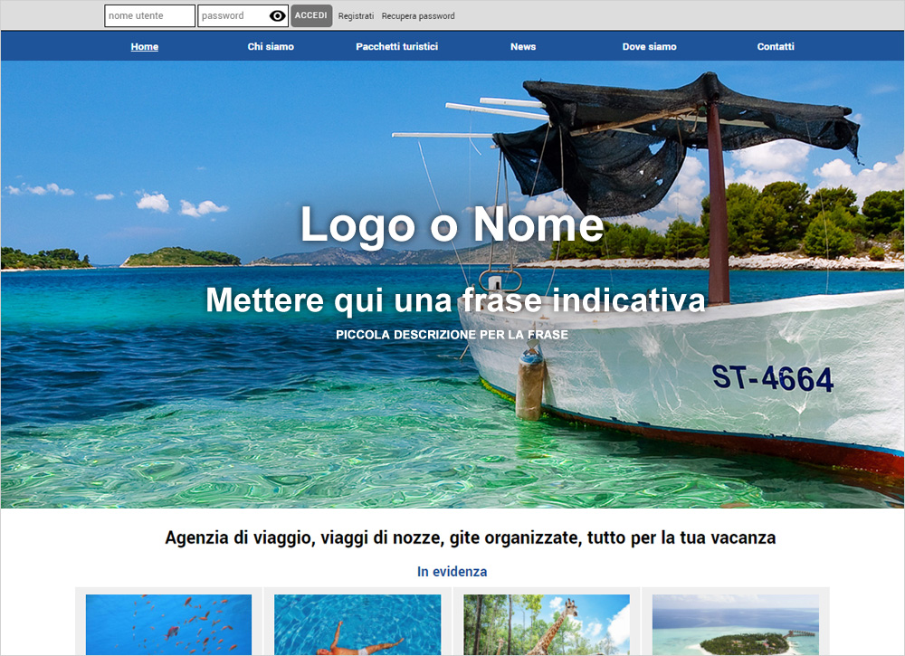 crea sito web per agenzia turistica