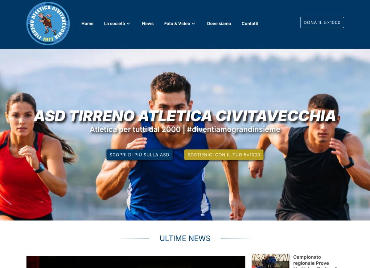 sito web www.tirrenoatleticacivitavecchia.it